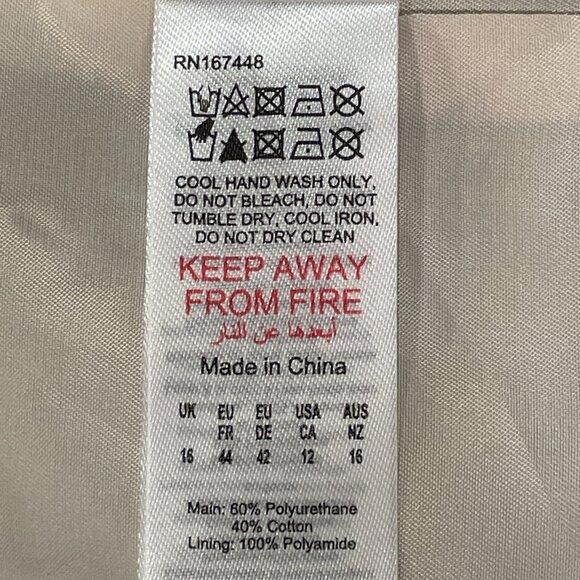 KAREN MILLEN NWT Faux Leather V-Neck Belted Full Skirt Maxi Dress Cream Size 12 - Picture 11 of 13